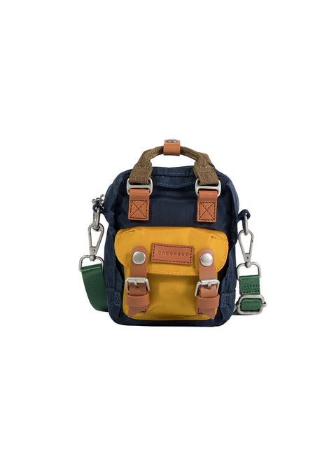 MACAROON TINY GLOSSY BLOCKING Navy x Mustard